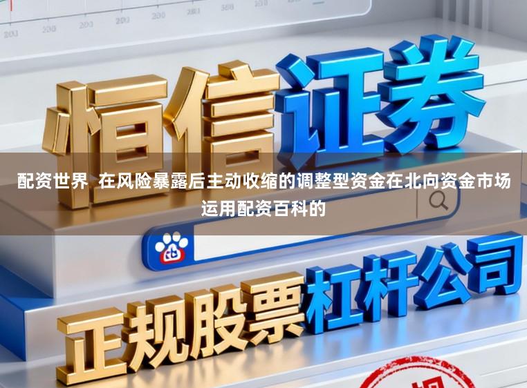 配资世界  在风险暴露后主动收缩的调整型资金在北向资金市场运用配资百科的